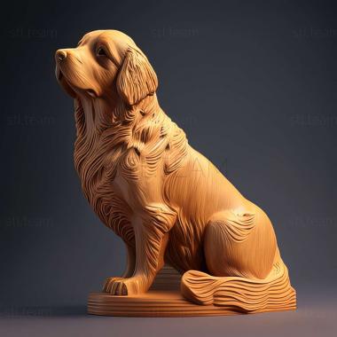 3D model Straight   haired Retriever dog (STL)